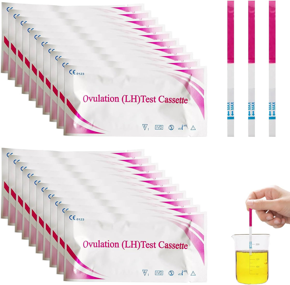 Ovulation Test, 50 Pcs Ovulation Test Strips Kit, Ovulation Tests for Women Home Testing, Accurately and High Sensitivity Result Ovulation Test Kit, Easy at Home Ovulation Strips Tracker Predictor