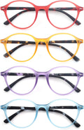 Reading Glasses Women Lightweight Stylish Readers Cute Cheaters Glasses w/Spring Hinges Eyeglasses for Reading 4 Pack