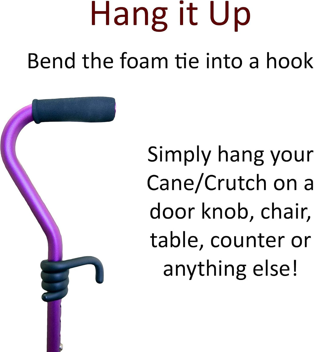 Cane Holder Clip for Walkers, Rollators & Wheelchairs, 3-Pack