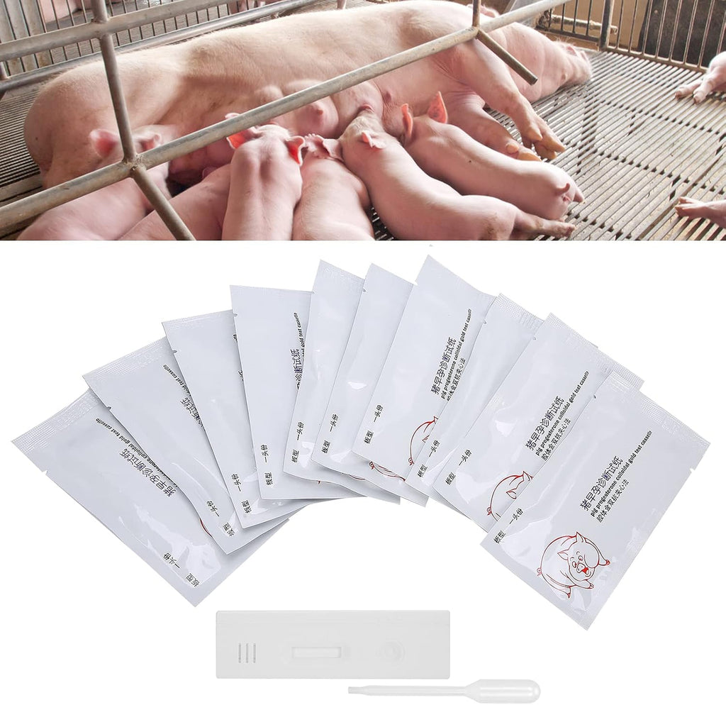 10 Pieces Pregnancy Test for Pigs, Pregnancy Early Detection Test Tool, Pregnancy Test Kit for Bristles, Pregnancy Test Sheet for