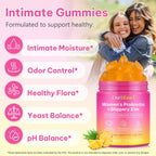 Women’s Probiotic Gummies with Slippery Elm | Plant-Based Prebiotic & Probiotic Blend | Natural Pineapple Flavour | Vegan & Gluten-Free | 60 Gummies