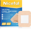 Niceful Silicone Foam Dressing 1.6"x2" 10 Count, Small Bandages for Wound