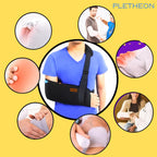 PLETHEON Arm Sling for Arm & Shoulder Support, Adjustable Forearm Sling for Fracture, Injury & Post Surgery Recovery, Breathable & Lightweight, Black, Neoprene (ADULT)