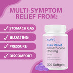 Curist Simethicone 250 mg Softgels (300 Count) Gas, Bloat, Digestive Relief