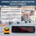 Fitness Timer with Stopwatch Button, Suitable for School/exam/Home Exercise/Gym/Gym SMAHEAT Electronic Fitness Timer (1.5 inch six-Digit All-red)