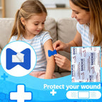 160Pcs Blue Metal Detectable Waterproof Adhesive Bandages 1.75" X 2" Butterfly Shape Food Service Blue Bandages with Quilt-Aid Pad for Catering First Aid and Wound Care Supplies