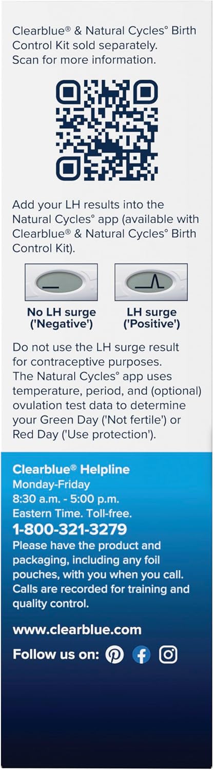 Clearblue & Natural Cycles Birth Control Ovulation Test Refill Pack, 15 Digital Ovulation Tests