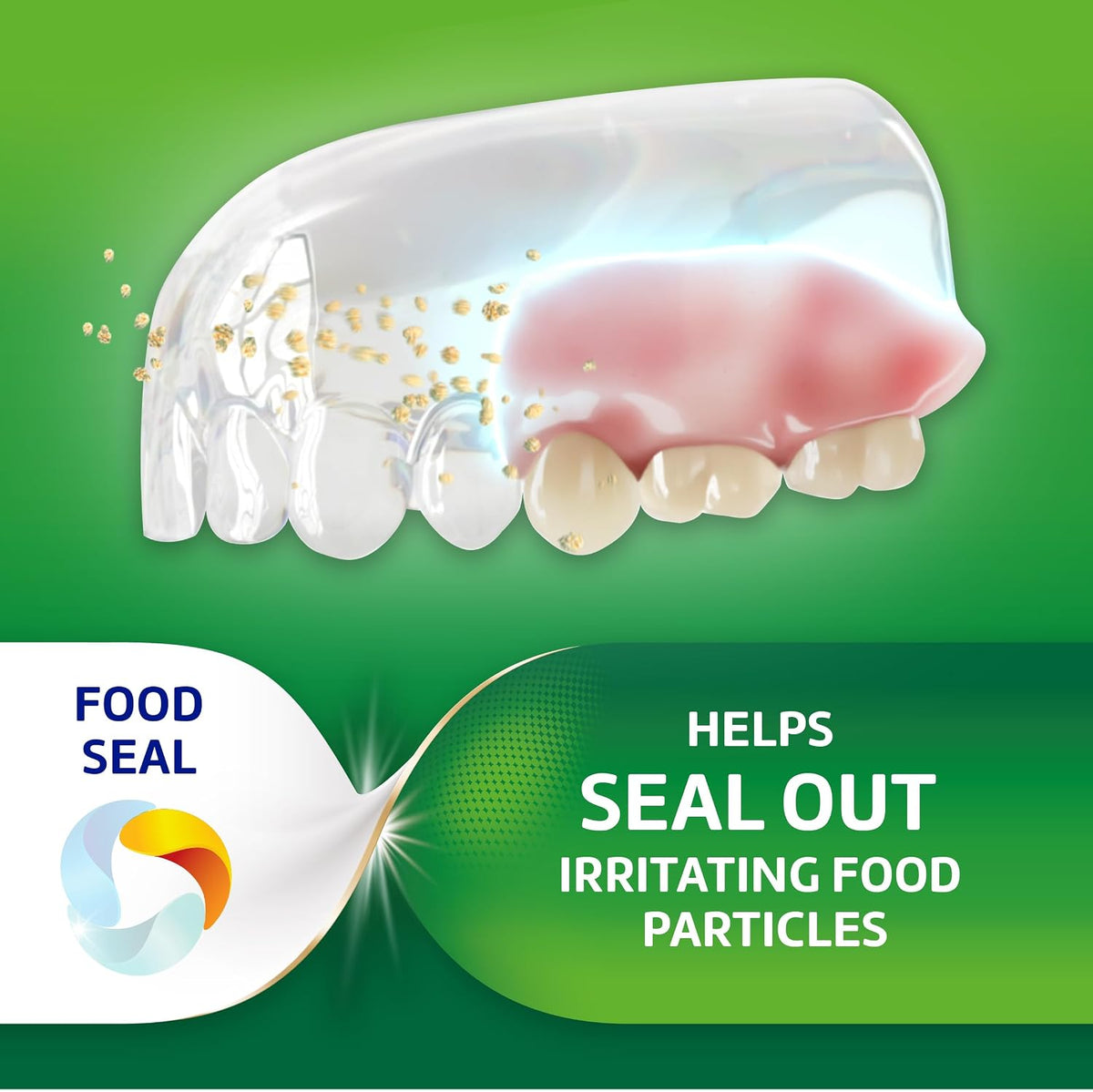 Poligrip Free Denture Adhesive Cream, Strong All Day Hold, Food Seal, Comfort, Clinically Proven, Flavor Free, Zinc Free, 2.4 Oz, 4 Count