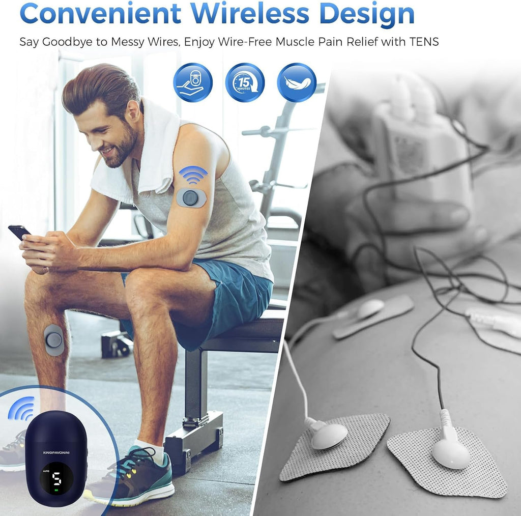 Wireless TENS Unit Muscle Stimulator, Pain Relief, Model U8PRO | Dual Channel Wireless TENS Machine, Pocket Size, 6 Modes 16 Intensities, Sciatica Back Relief, Travel Use, Gift for Men Women