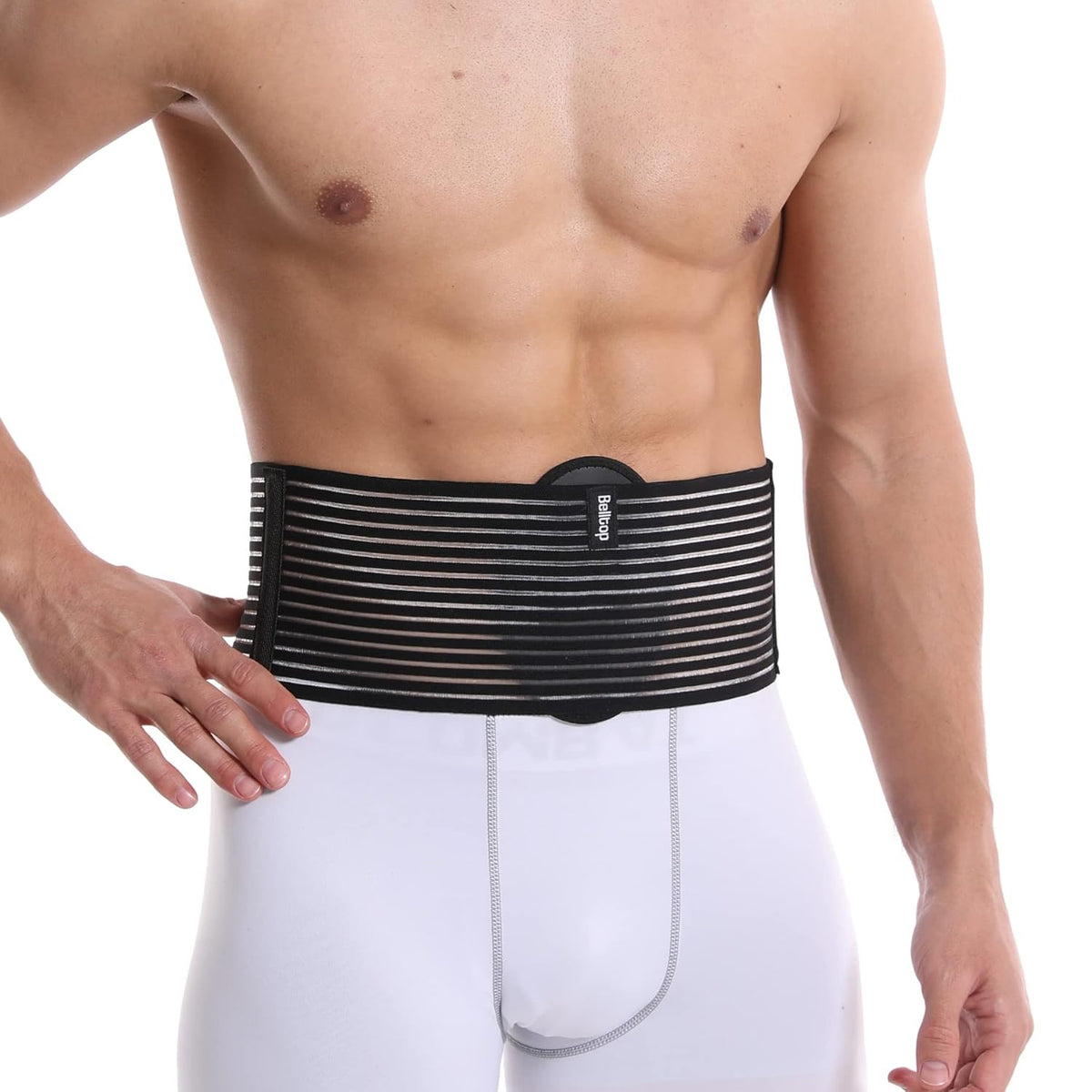 Umbilical Hernia Band - Umbilical Girdle for Men and Women - Epigastric and Incisional Ventral Hernia Belt - Abdominal Diastasis Belt for Men with Navel Support (L/XL)