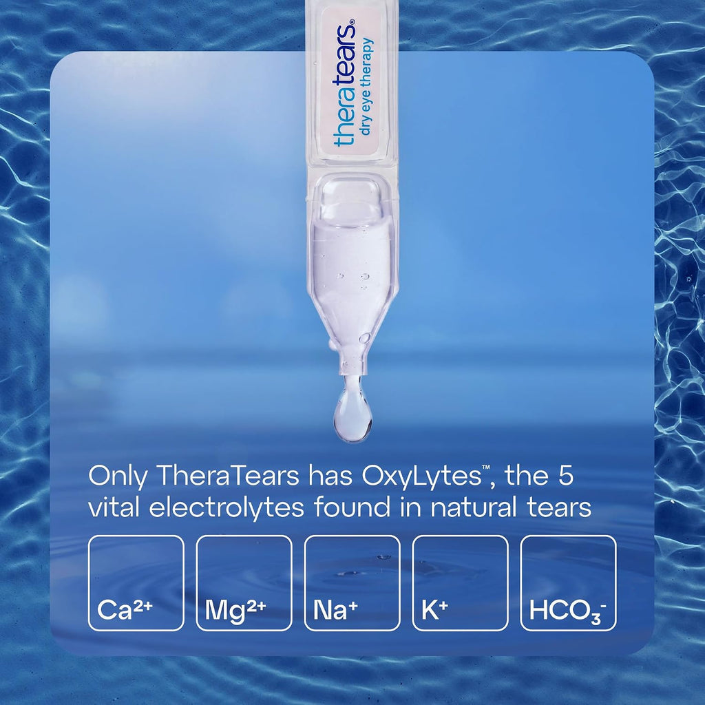 TheraTears Dry Eye Drops, Preservative-Free Vials, 30 Ct | Preservative-Free Lubricating Eye Drops for Dry Eyes, Single-Use Vials, Dry Eye Therapy, Immediate Long Lasting Relief