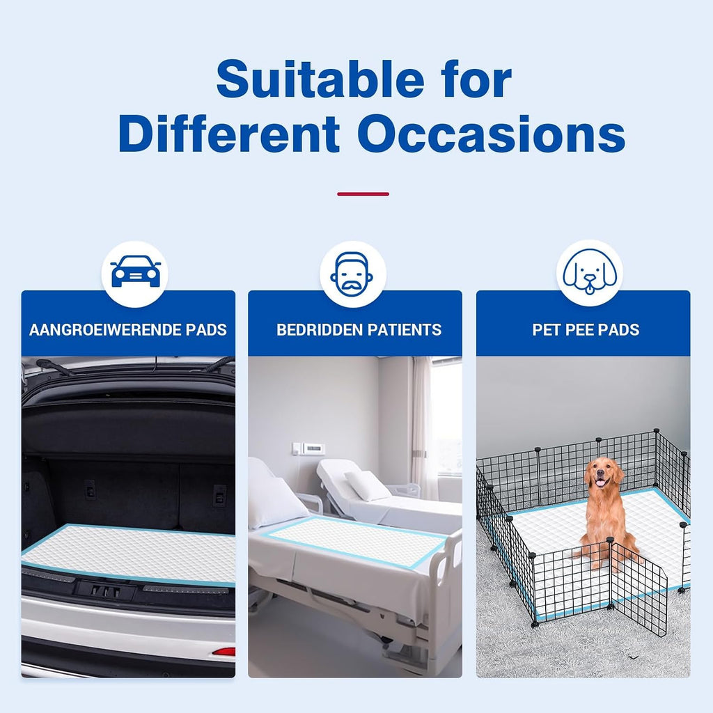 MILDPLUS Bed Pads Disposable Adult 40"X60" Super Absorbent Pee Pads, Oversized Underpads for Adults, Elderly, Pets [150x200CM, 15pcs]