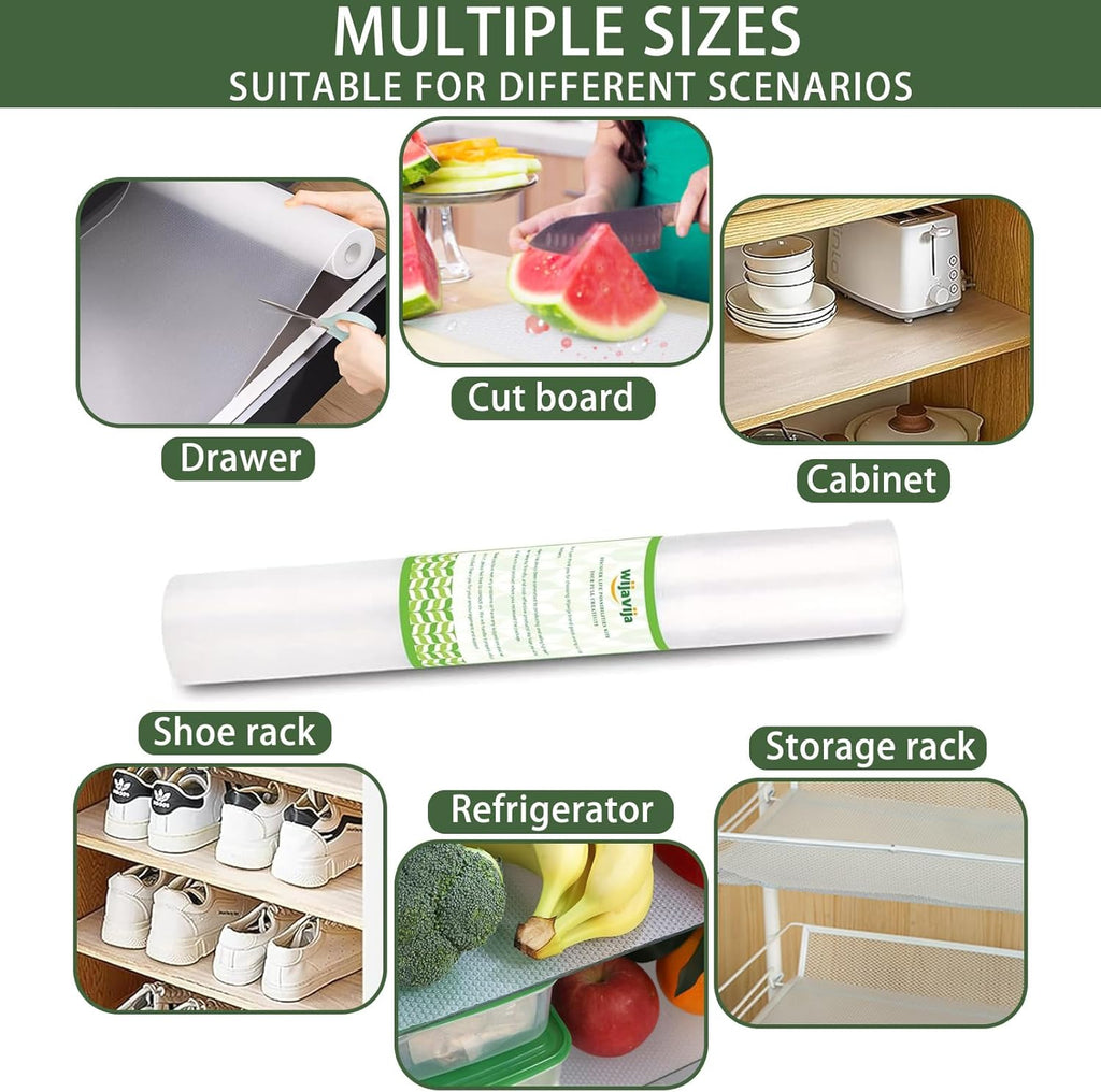 Shelf Liner Non Adhesive Cabinet Liners Washable EVA Plastic Drawer Liner Cupboard Pad for Kitchen Pantry Sink (60 * 500cm)