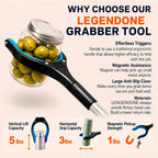 32" Grabber Reacher Tool, LEGENDONE 2-Pack Long Foldable Reaching Pickup Tool for Senior, Wide Claw Trash Picker Stick, Surgery Recovery Must Haves Gifts, 360° Rotating Jaw| Anti-Slip| Magnetic Tip