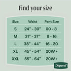 Depend Fresh Protection Adult Diapers for Women, Medium, 76 Count