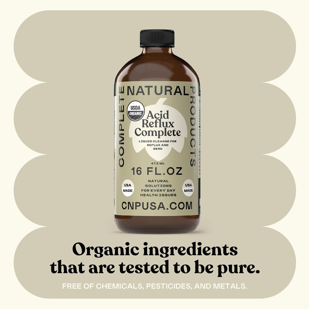 Reflux Pro Liquid Supplement 16oz - Organic Acid Reflux Cleanse Formula with Apple Cider Vinegar Ginger Garlic Hops Aloe, Fast Absorbing Digestive Support, Bottle Made in USA, Certified Organic Kosher