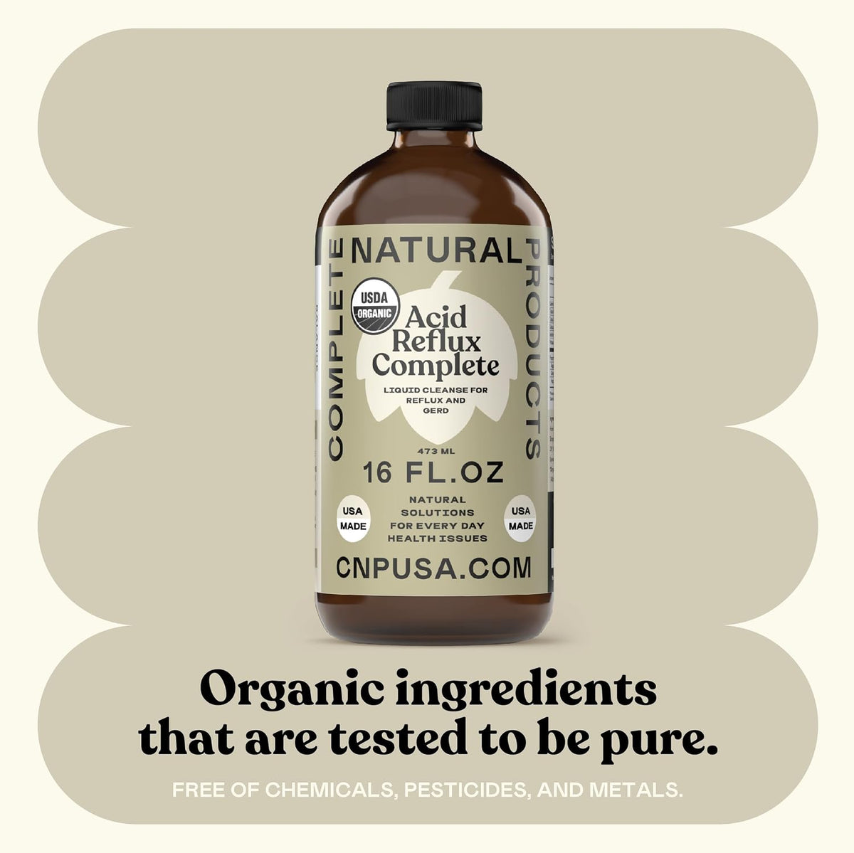 Reflux Pro Liquid Supplement 16oz - Organic Acid Reflux Cleanse Formula with Apple Cider Vinegar Ginger Garlic Hops Aloe, Fast Absorbing Digestive Support, Bottle Made in USA, Certified Organic Kosher