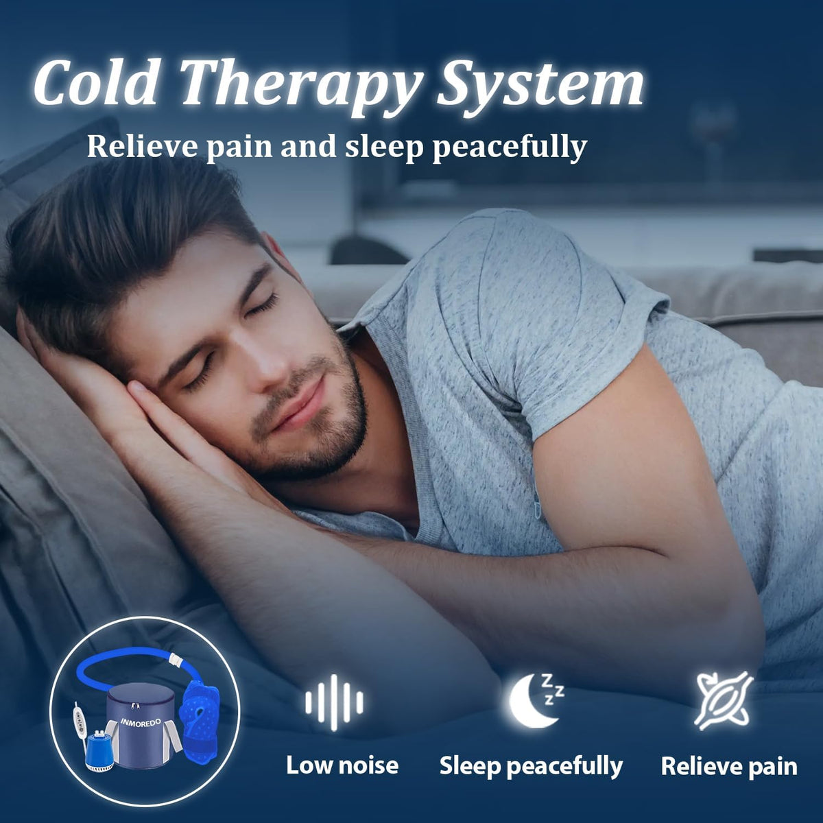 Cold Therapy Machine, Programable Ice Therapy Machine, for Knee Replacement, Post-Surgery Recovery, ACL, Pain Relief, for Sports Injuries, Sprains, Reduce Swelling, Knee Pad