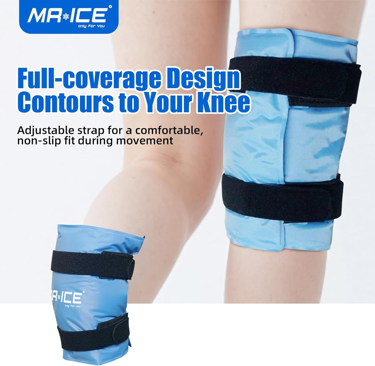 Reusable Hot & Cold Knee Ice Pack Wrap for Pain Relief - Gel Therapy for Arthritis, Sports Injuries, Swelling & Post-Surgery Recovery - Adjustable Compression Fit Left/Right Knee