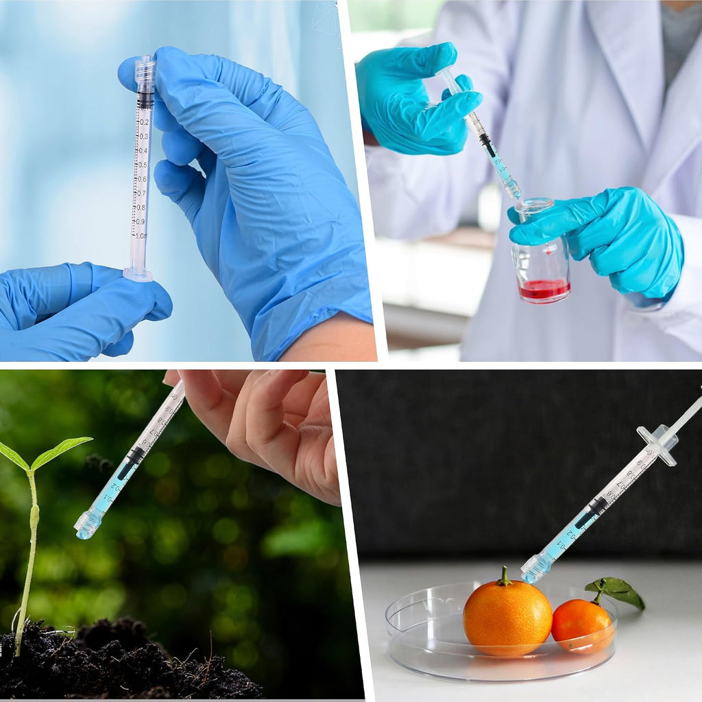 1ml Syringes Without Needle, 20Pack Plastic Syringe With Cap for Liquid, Measuring, Ink Refilling, Oil, Liquids Glue Applicator, Individually Sealed