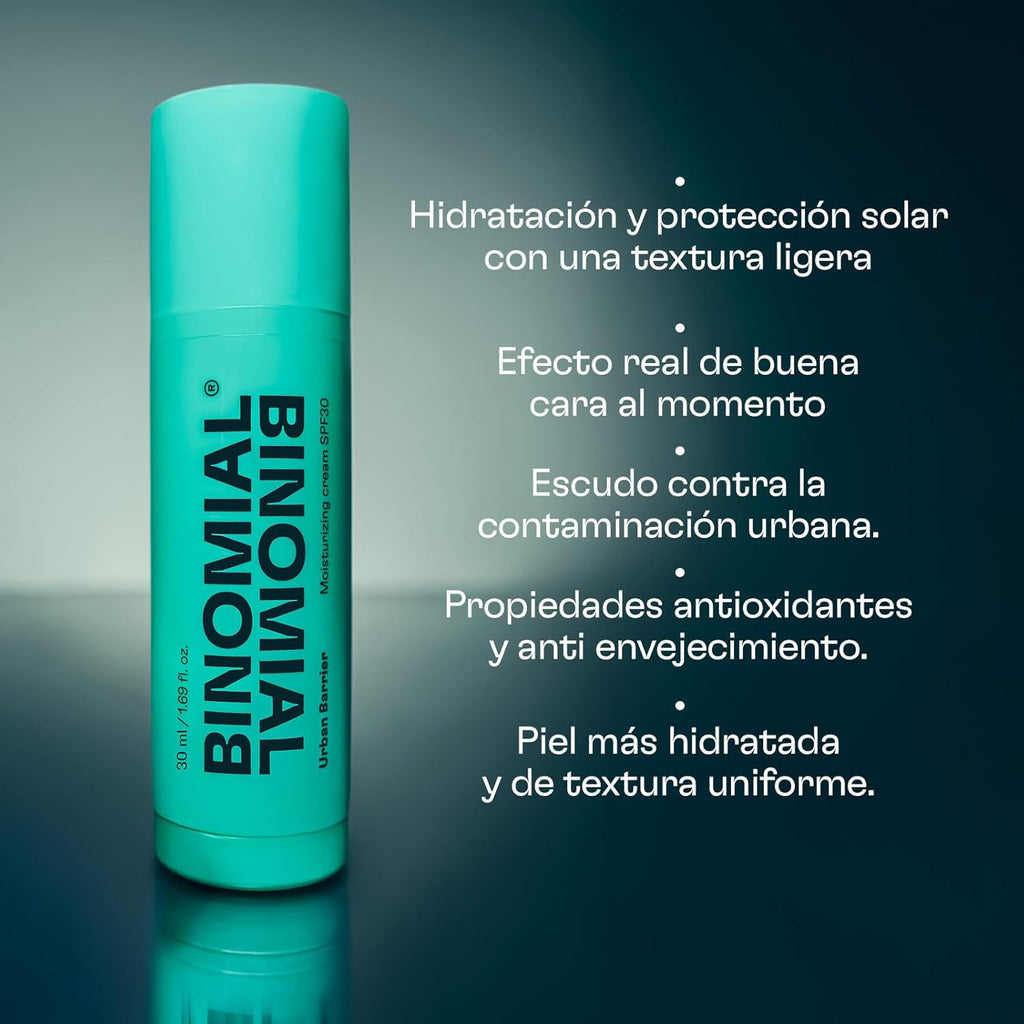 BINOMIAL - Urban Barrier | Moisturizing Cream with SPF 30 | Antioxidant Face Shield | Luminosity/Glow Effect | Skincare | 50 ml