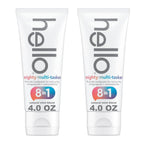 hello 8-in-1 Mighty Multi-Tasker Fluoride Toothpaste, Mint, 2 Pack, 4 oz | Anticavity, Antigingivitis, Antisensitivity, Strengthens Enamel, Whitens, Reduces Plaque, Crushes Tartar, Natural Mint Blend