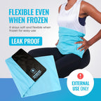 Reusable Cold Pack with Fabric Cover - Standard 10 x 14 Inch, Blue | Flexible Clay Pack, Leak Resistant, Wrap Design for Back, Shoulders and Knees, Stays Cold Up to 45 Minutes - FSA-HSA Eligible