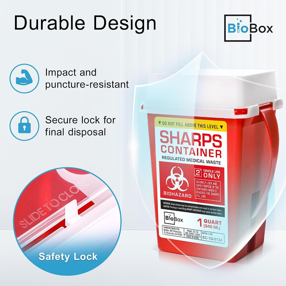 Sharps Container - Small Sharps Containers for Home Use, Travel & Disposal