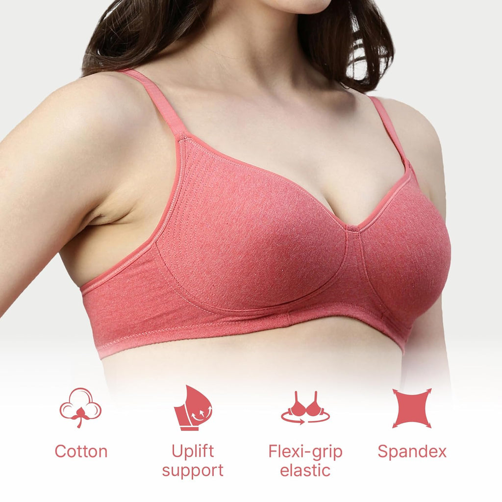 Enamor Innovations Fabcool Encircled Side Support Shaper, Non Padded, Wirefree, High Coverage, Women's Cotton Everyday Bra - A042 (Available in Plus Sizes)