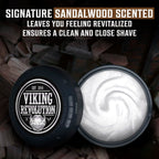 Viking Revolution Shaving Cream for Men - Sandalwood - 5.3 oz | Soft, Smooth & Silky Shaving Soap - Rich Lather for Smoothest Shave - Luxury Formula - Sandalwood Scent
