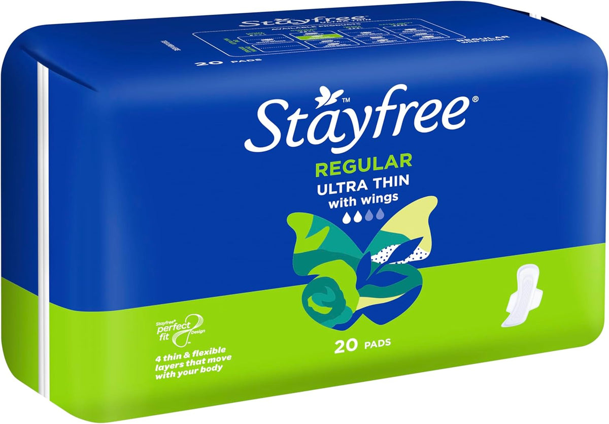 Stayfree Ultra Thin Regular Pads With Wings 20 Pack