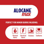ALOCANE Max Maximum Strength Emergency Burn Gel With Lidocaine and Antiseptic, 4% Lidocaine, Fast Pain and Itch Relief, Sunburn Relief, Cuts, Scrapes, First Aid Burn Care, 4.0 Fluid Ounce
