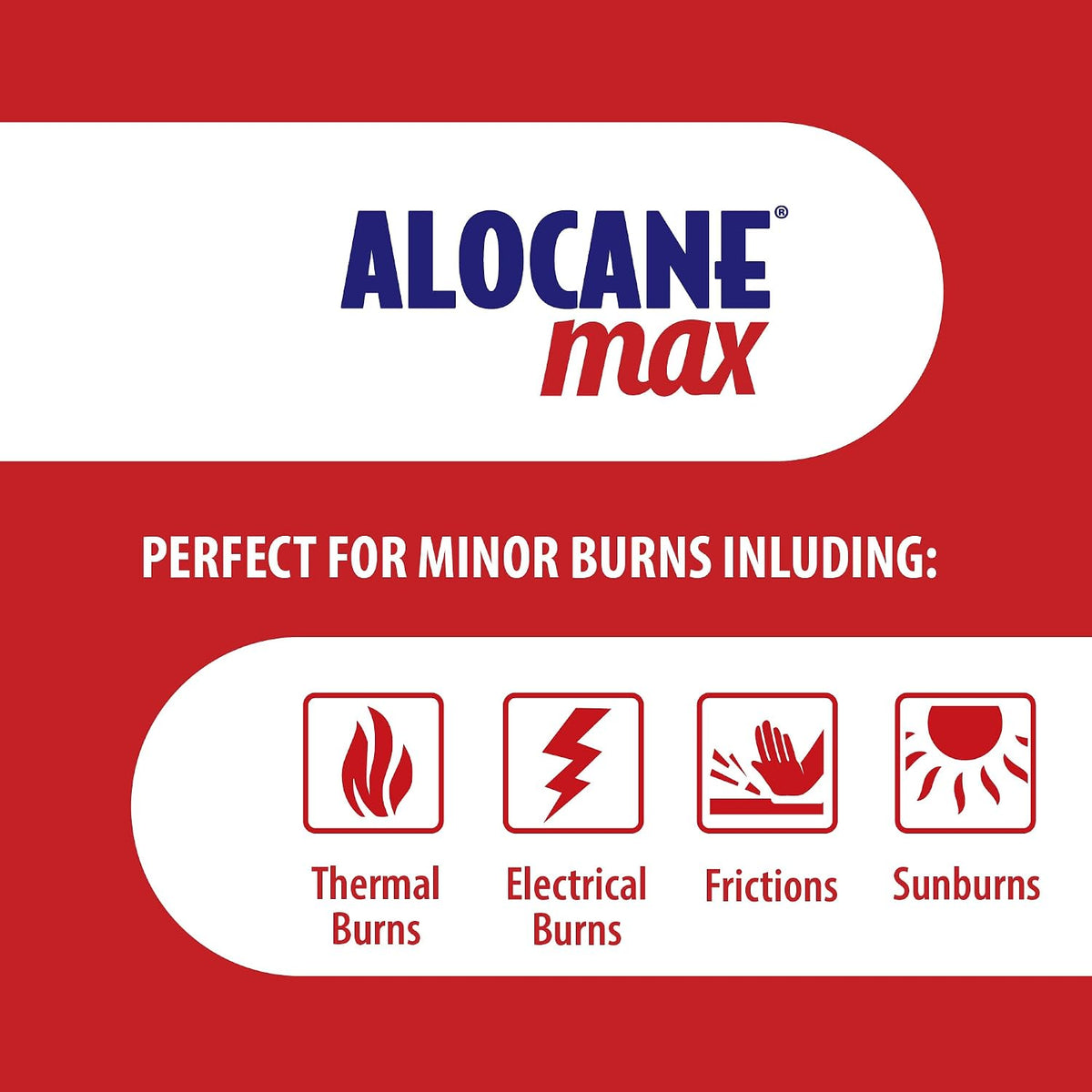 ALOCANE Max Maximum Strength Emergency Burn Gel With Lidocaine and Antiseptic, 4% Lidocaine, Fast Pain and Itch Relief, Sunburn Relief, Cuts, Scrapes, First Aid Burn Care, 4.0 Fluid Ounce