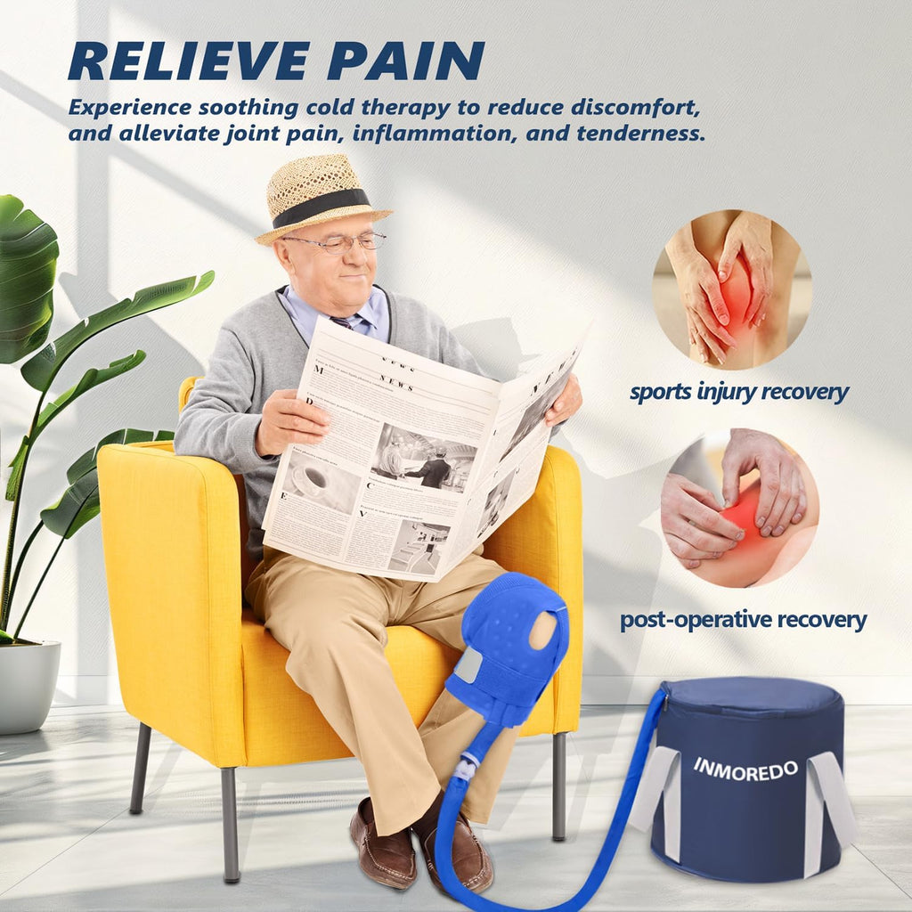 Cold Therapy Machine, Programable Ice Therapy Machine, for Knee Replacement, Post-Surgery Recovery, ACL, Pain Relief, for Sports Injuries, Sprains, Reduce Swelling, Knee Pad