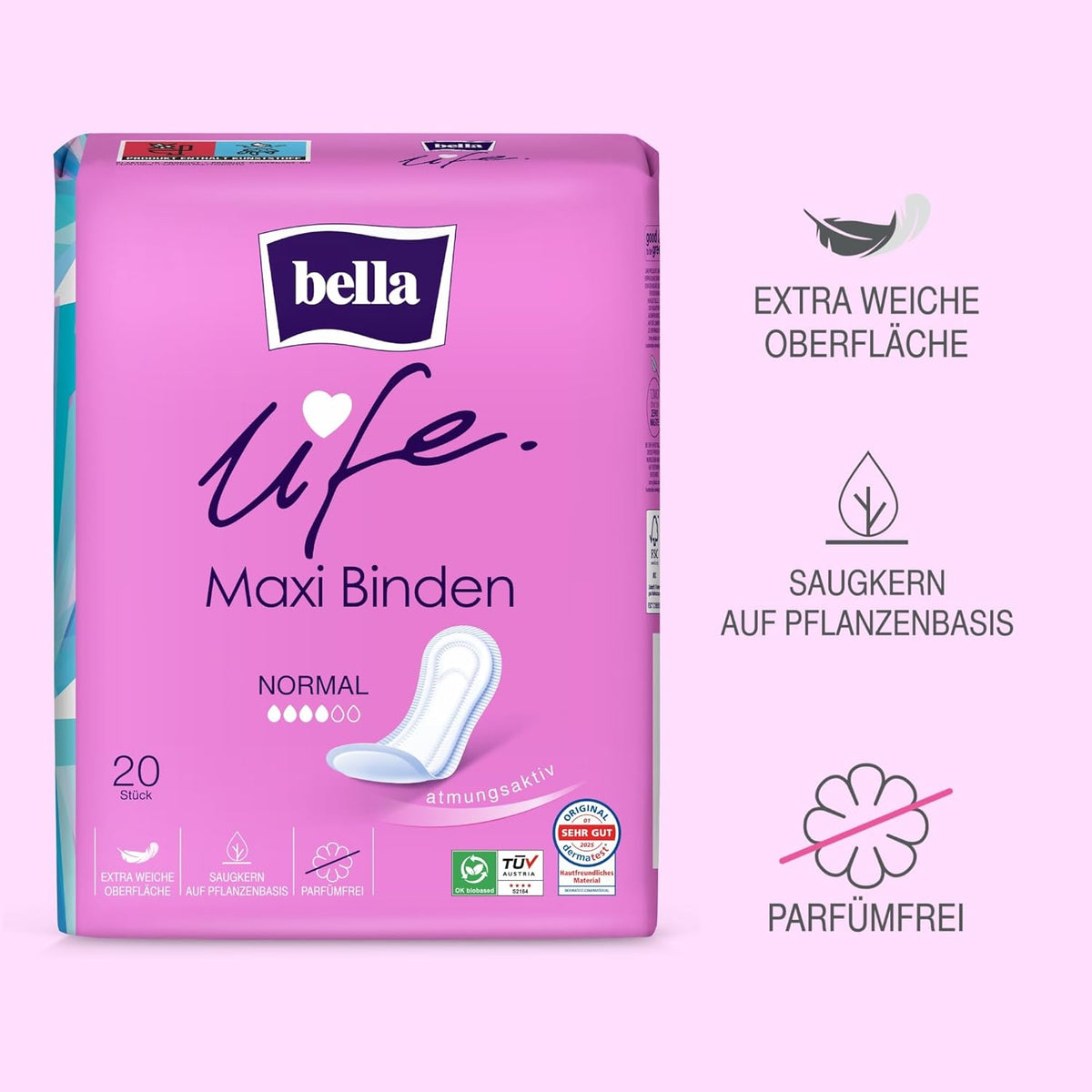 bella Sanitary Pads Breathable 140 pieces 20 pieces