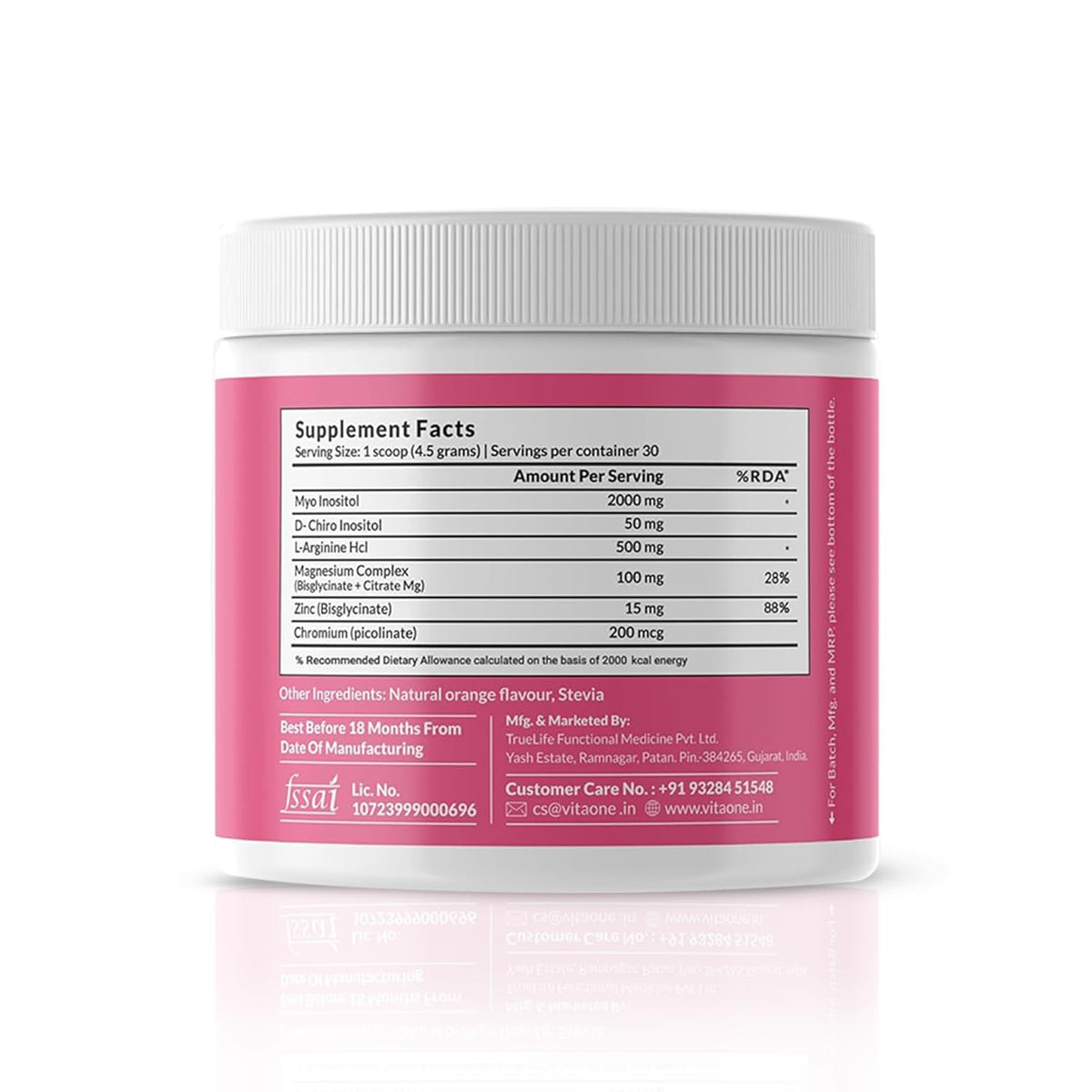 PCOS Support | Inositol & L-Arginine Blend for Women – 135g | Daily Wellness Supplement with Nutrients for Women’s Health | Unflavoured Powder | No Added Sugar or Fillers