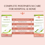 ORGANYC - Large and comfortable postpartum pads for medium flow days, 100% certified organic cotton