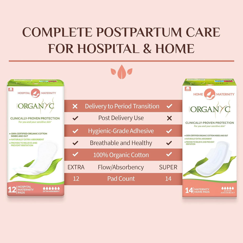 Organyc Pads - Maternity First Days, 12 count