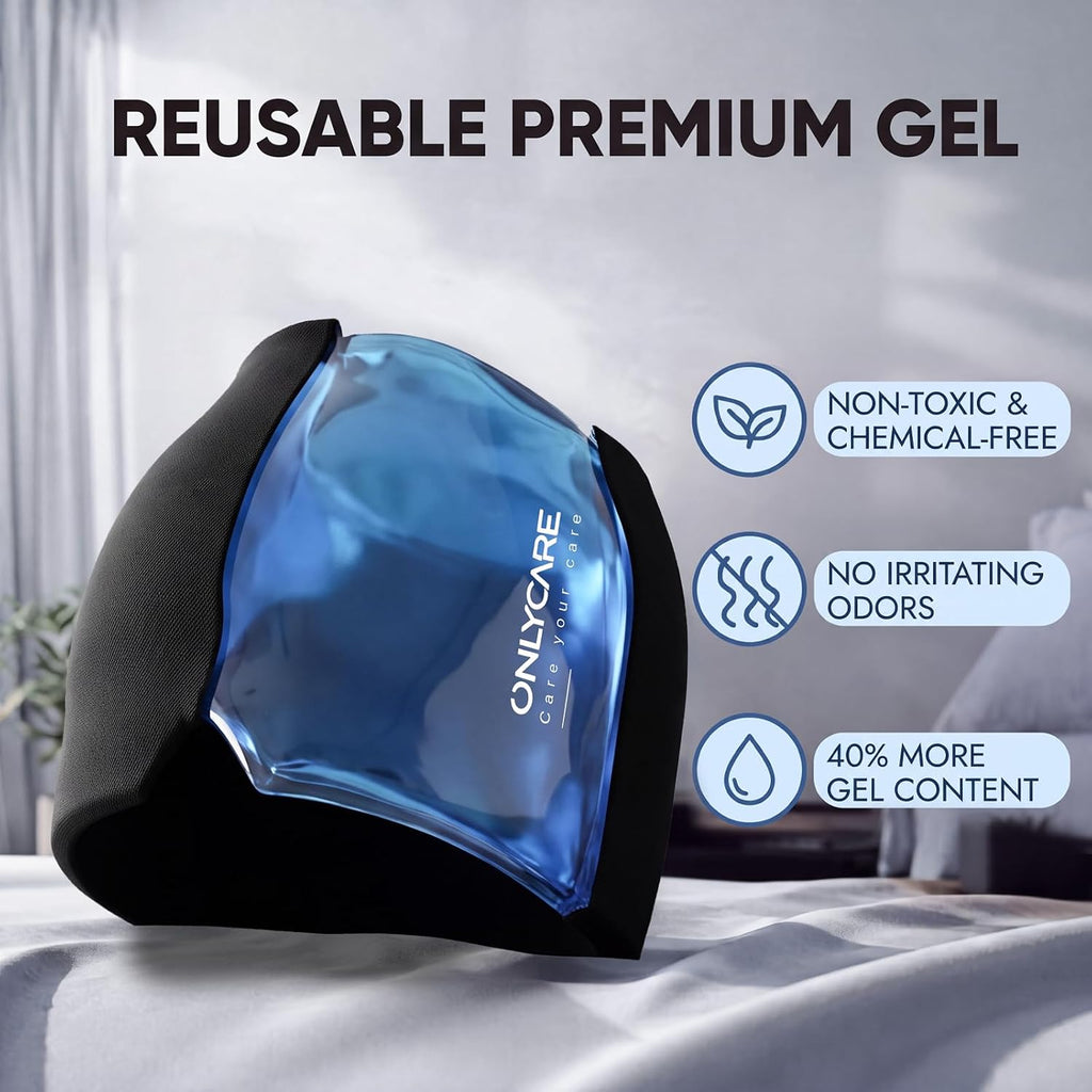 ONLYCARE Migraine Relief Cap, Headache Relief Cold Cap with Odorless Gel | Cooling Hat Head Wrap Soothing Face Ice Pack Mask Products for Tension Stress Hangover & Puffy Eyes, Relaxing Gifts for Women