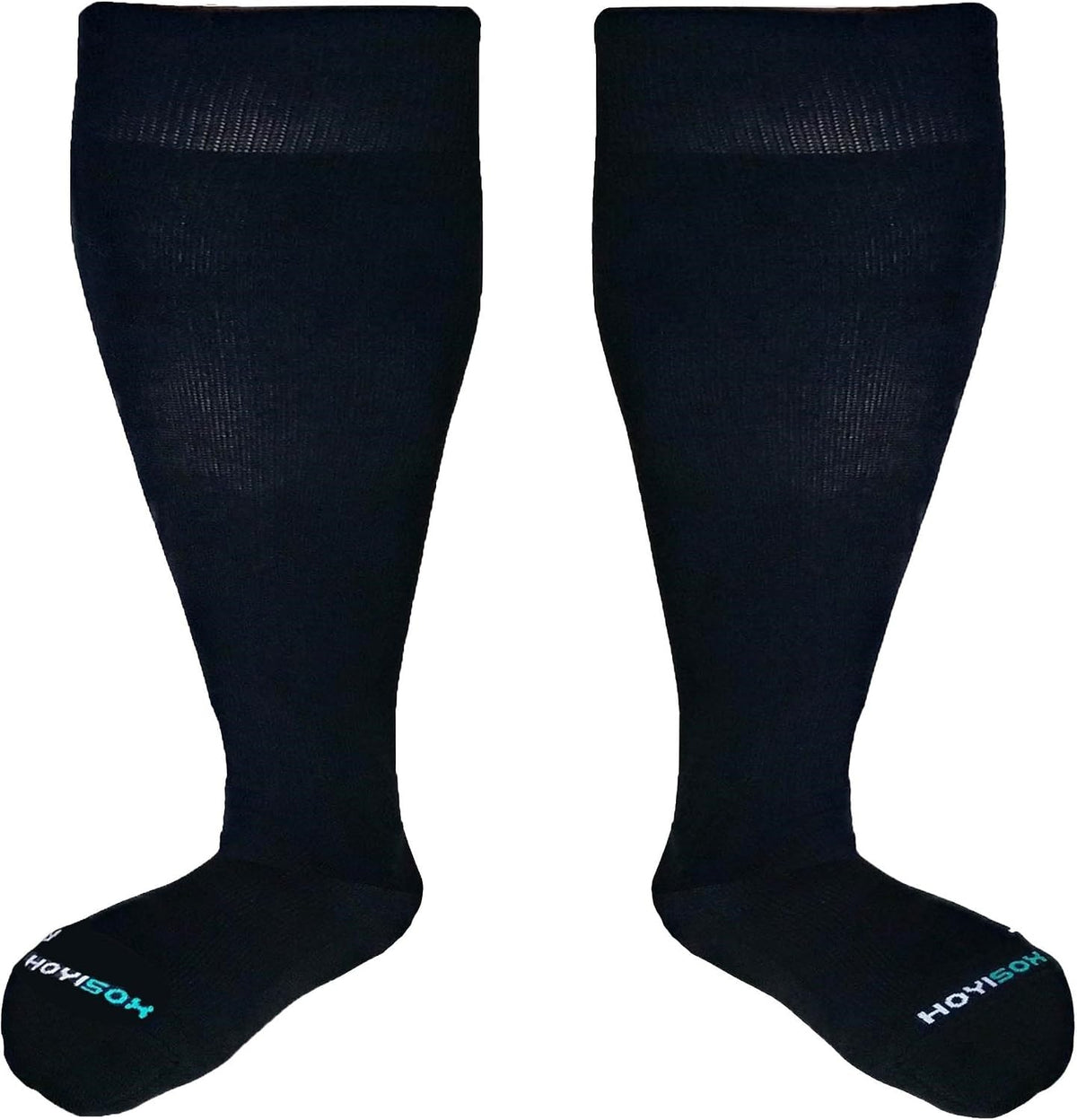 Plus Size Compression Knee High Socks, Wide Calf Extra Large for Men and Women, Comfortable Cotton