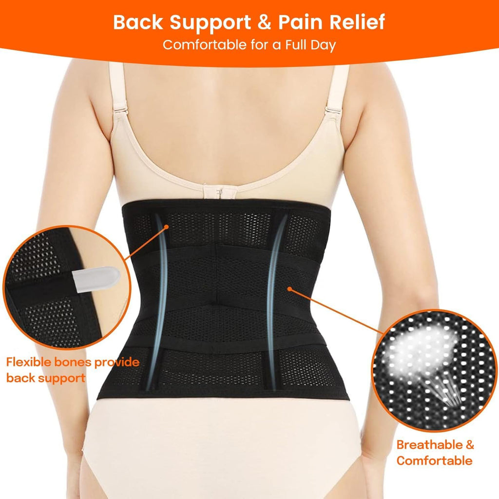 Trendyline Postpartum Belly Band Wrap: Abdominal Binder for Post Surgery | Back Support with Adjust Belly Compression Help Improve Posture & Relieve Back Pain Post C-Section While Getting Up & Feeding