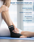 Ankle Foot Ice Pack, Expert Solid Gel Cold & Hot Therapy for Ankle Recovery | Heel Foot Ice Wrap, Stay Flexible After Frozen, 360° Foot Coverage, Easy Wear, Soft Fabric, Achilles & Plantar Relief