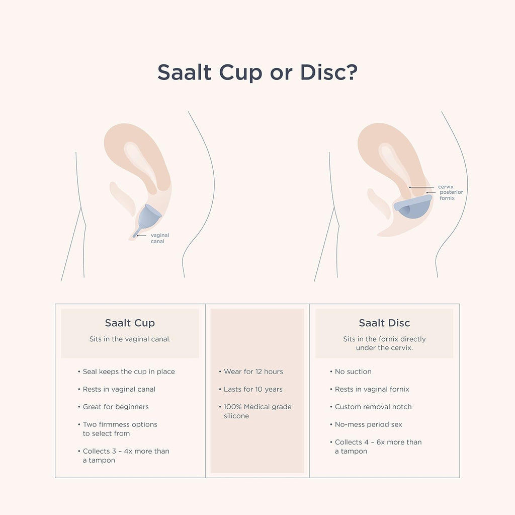 Saalt Menstrual Cup, Reusable Period Cup with Carry Bag