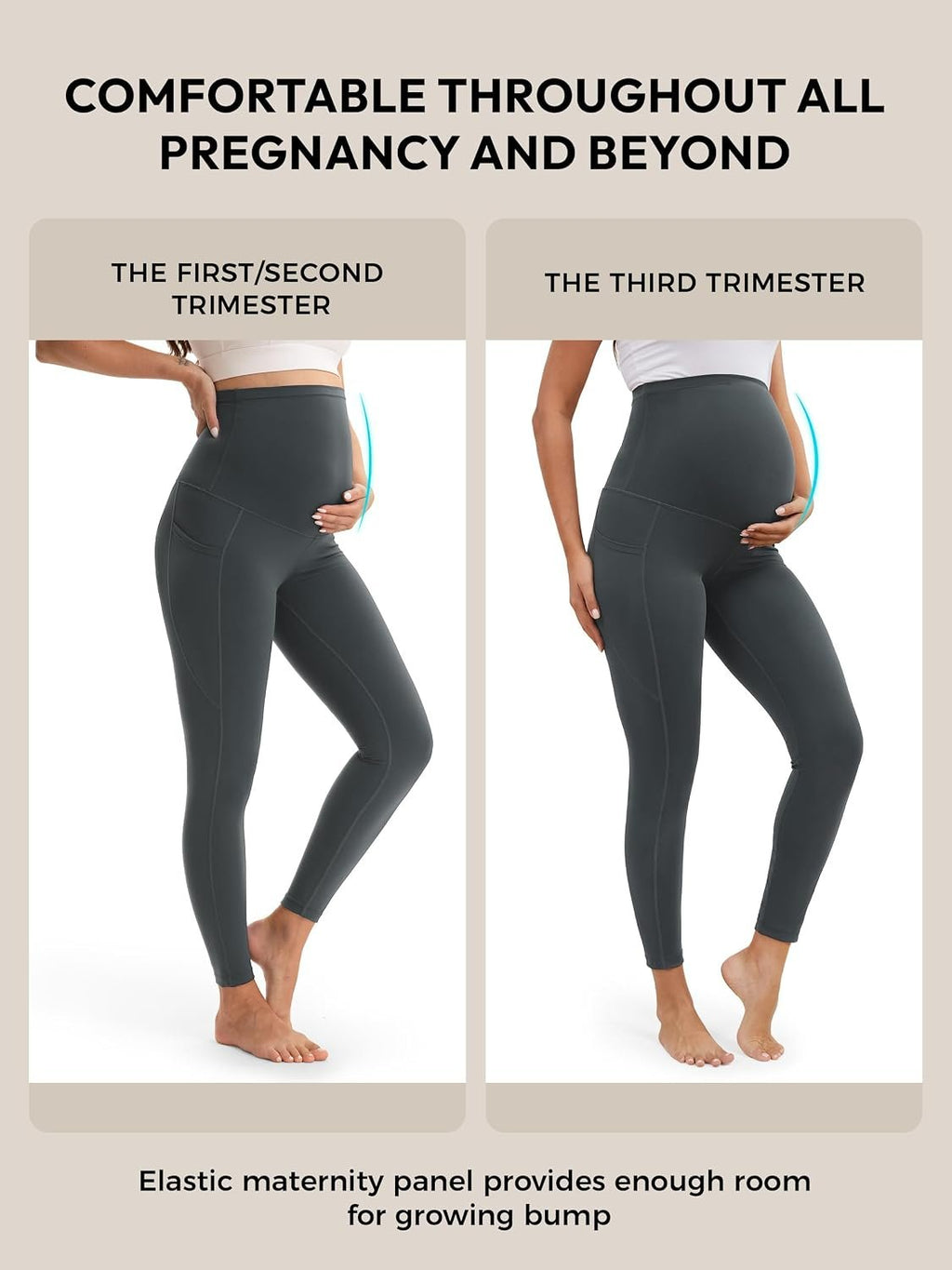 SEVEGO Tall Women's 32/34/36 Inseam Maternity Leggings Over The Belly Pregnancy Yoga Pants Workout Active Wear