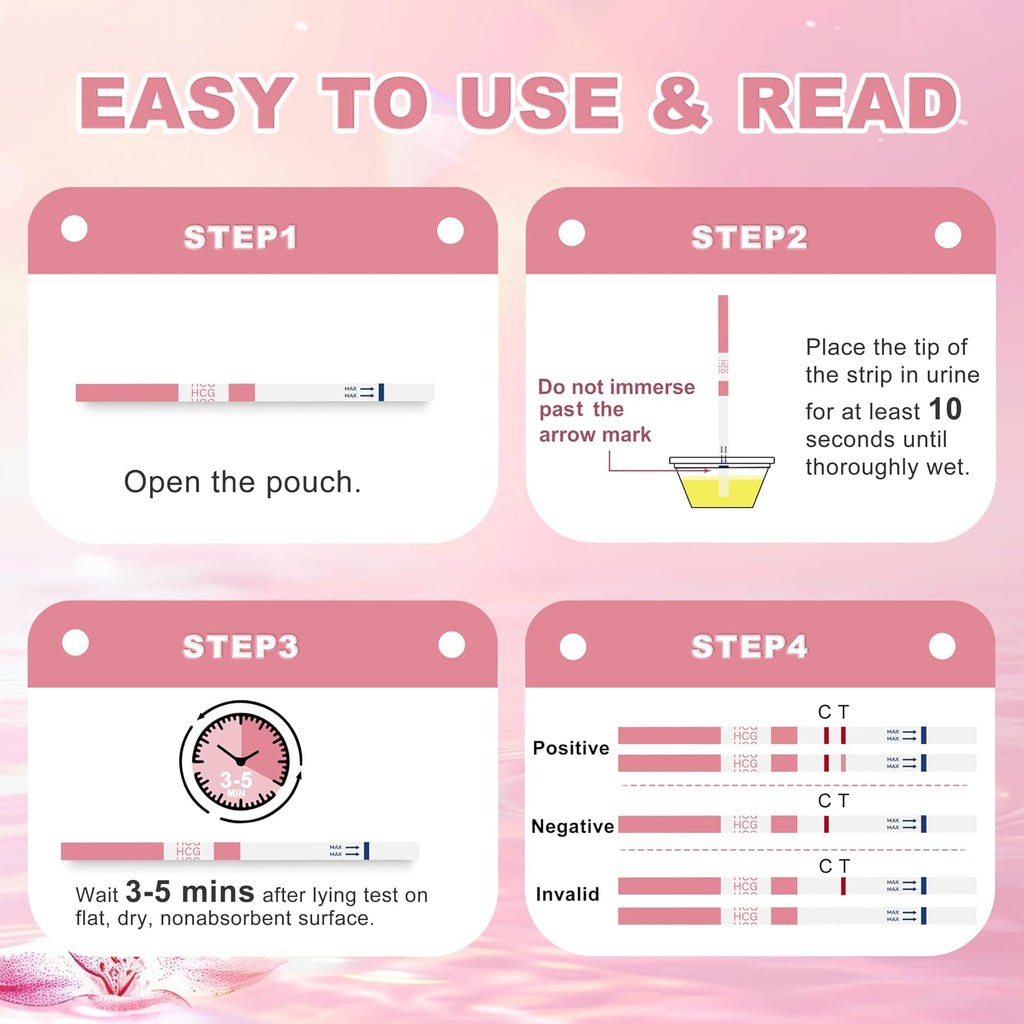 Pregnancy Test Strips with Urine Cups, hCG Detection Home Pregnancy Tests, Sensitive & Over 99% Accurate, 20 Count Individually Wrapped, Rapid hCG Test Strips, 5mm Wider 25mIU/mL