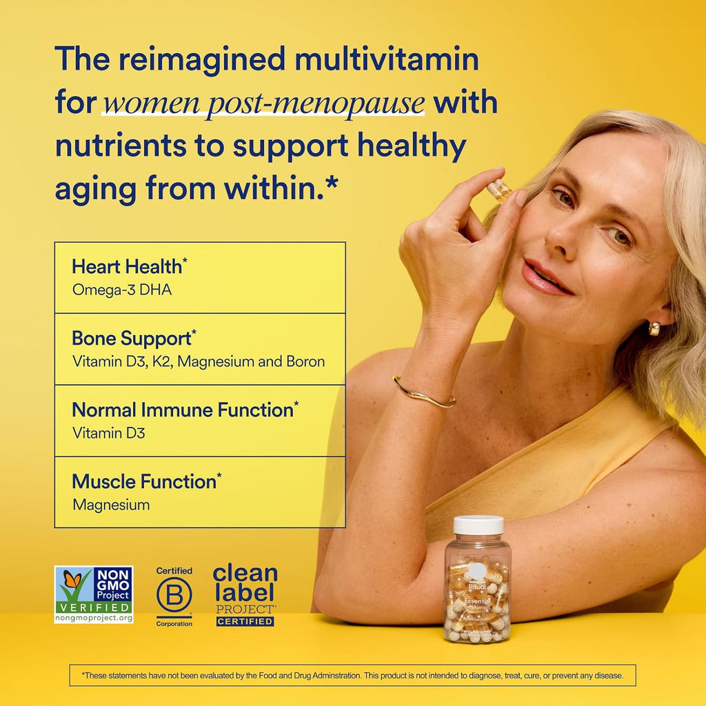 Ritual Women's 50+ Multivitamin - 60 Capsules - 30 Servings | Key Essential Vitamins and Minerals to Support Menopause, Energy, Heart, Bone, Brain Health* - Folate, DHA - Vegan - Mint