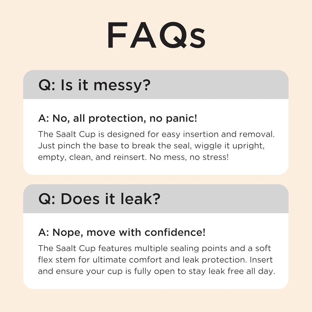 Saalt Soft Menstrual Cup – Reusable Period Cup – Made for Comfortable, Leak-Free Protection Up to 12 Hours – BPA & Latex Free – Includes Cup & Carry Bag (Regular Grey/Small Desert Blush)