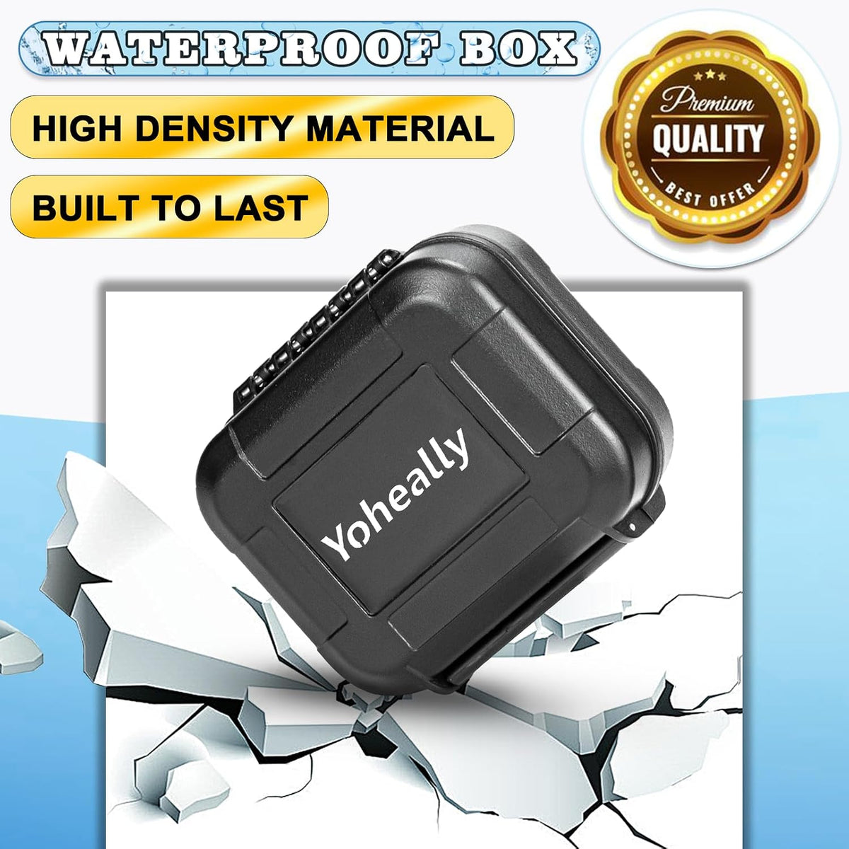 Set High Seal IPV8 Waterproof Hearing Aid Case with Extractable Sponge | Drop-Proof, Shock-Proof and Crush-Proof Storage Box, Hearing Aids Accessories Supplies for Oticon, Starkey, Phonak, Philips