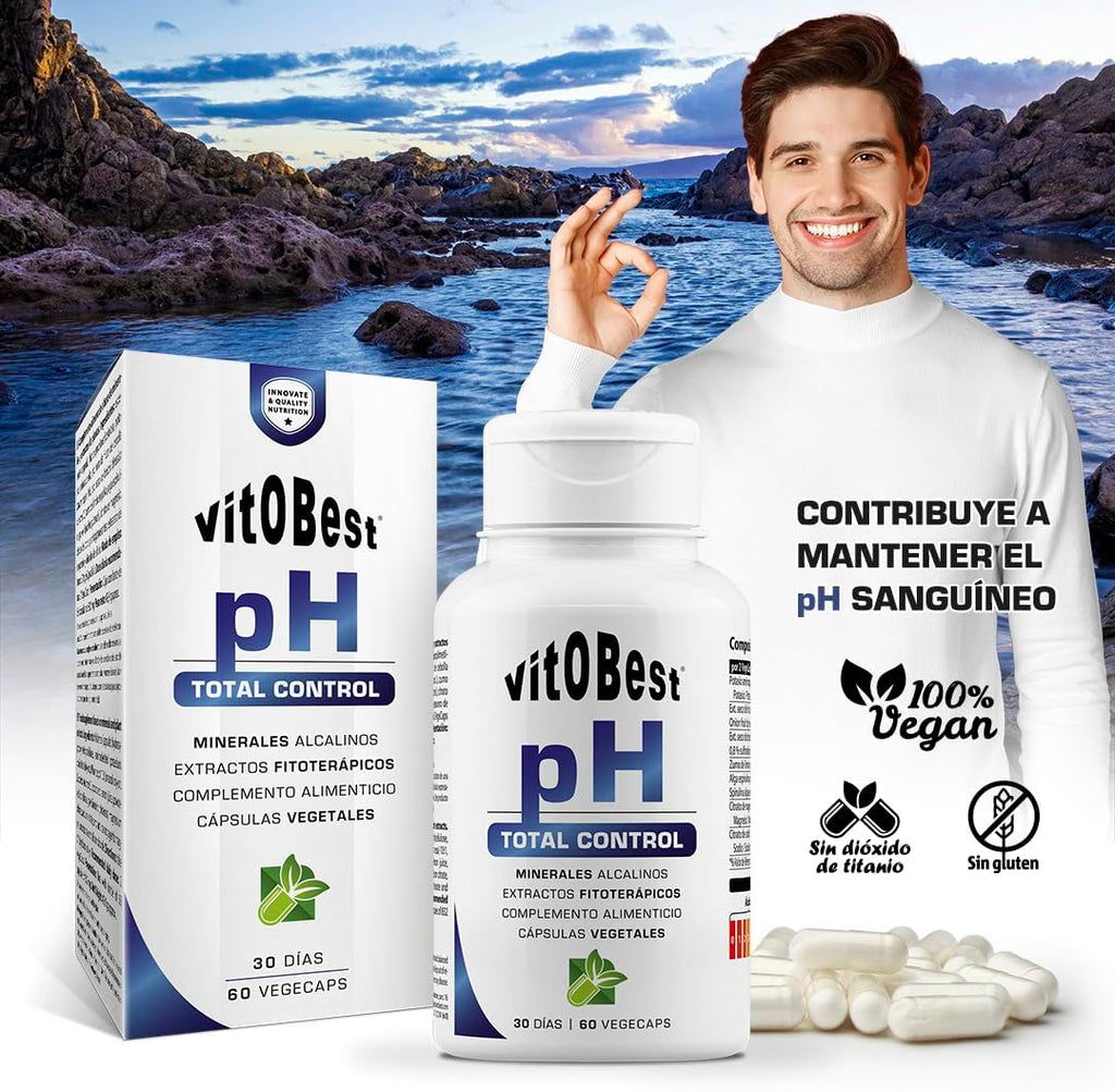 VITOBEST | Specials IP6 pH Total Control | Helps Maintain Stable pH | Alkaline Minerals + Phytotherapic Extracts | 60 VegeCaps