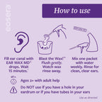 eosera Wax Blaster MD+ Ear Wax Cleaning System | Includes 5 Single-Use Vials and 3 Premixed Packets - Complete Earwax Irrigation Kit for Stubborn and Routine Ear Cleaning